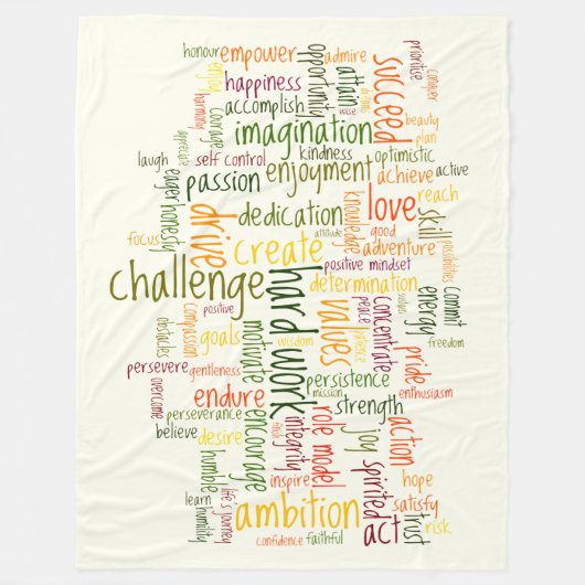 言葉やる気を起こさせる#2の前向き勇気付けられる フリースブランケット (正面)