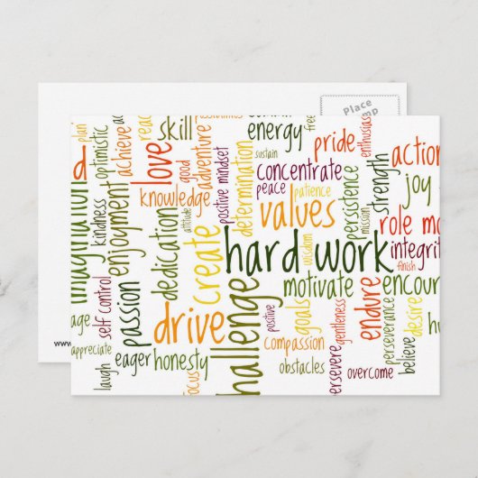 言葉やる気を起こさせる#2の前向き勇気付けられる ポストカード (正面/裏面)