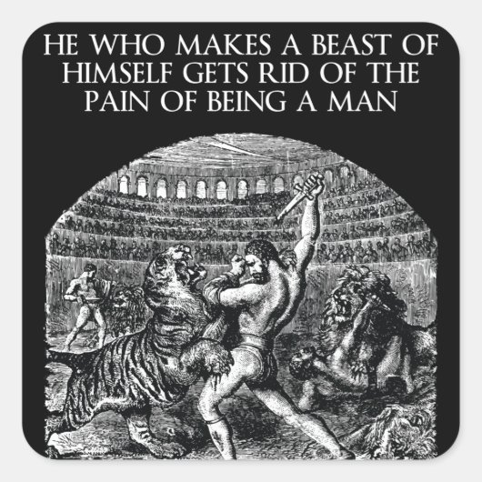 言葉やる気を起こさせる- BEAST スクエアシール (正面)