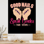 言葉よりも話大きい良い爪、 ネイル ポスター (キッチン)