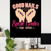 言葉よりも話大きい良い爪、 ネイル ポスター (ホームオフィス)