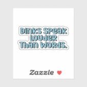 言葉よ話り大きいディンク青いピックボール文字 シール (シート)