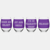 言葉を使った眼鏡 ステムなしワイングラス (正面)