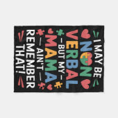 言葉を使わずにママは自閉症のユーモアを知っている フリースブランケット (正面(横))