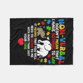 言葉を使わない事は私が自閉症の戦争を持っていないということではない フリースブランケット (正面(横))