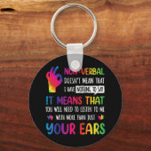 言葉を使わない事は私がmeaを言う事が何もないという意味ではない キーホルダー (正面)