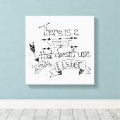 言葉を使わない声がある聞 キャンバスプリント (インサイチュ (ウッドフロア))