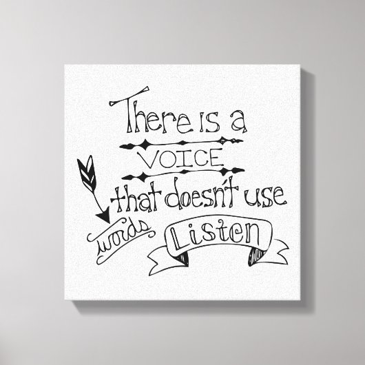 言葉を使わない声がある聞 キャンバスプリント (正面)