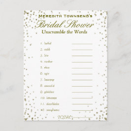 言葉を奪う | 金ゴールド紙吹雪 インビテーションポストカード