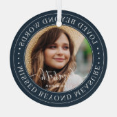 言葉を超えて愛されたメモリアルエレガントシック写真 ガラスオーナメント (裏面)