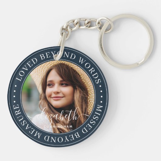 言葉を超えて愛されたメモリアルエレガントシック写真 キーホルダー (裏面)