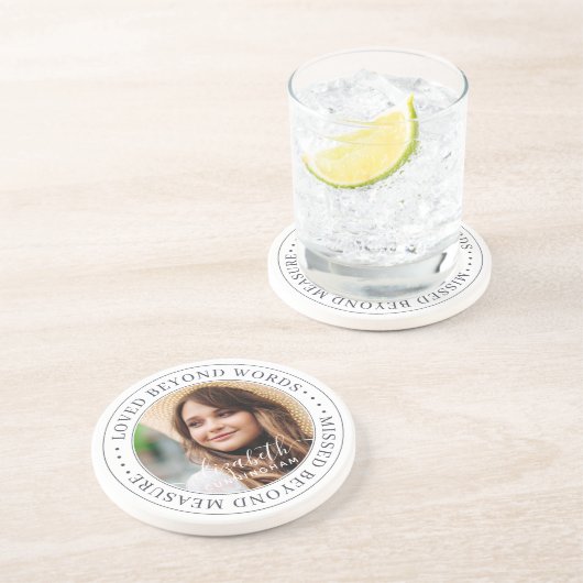 言葉を超えて愛されたメモリアルエレガントシック写真 コースター (側面)