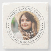 言葉を超えて愛されたメモリアルエレガントシック写真 ストーンコースター (正面)