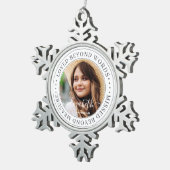 言葉を超えて愛されたメモリアルエレガントシック写真 スノーフレークピューターオーナメント (右)