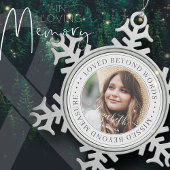 言葉を超えて愛されたメモリアルエレガントシック写真 スノーフレークピューターオーナメント