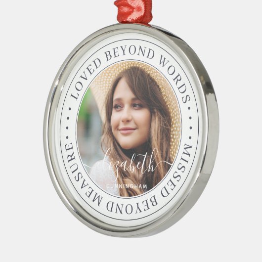 言葉を超えて愛されたメモリアルエレガントシック写真 メタルオーナメント (左)