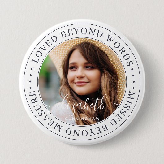 言葉を超えて愛されたメモリアルエレガントシック写真 缶バッジ (正面)