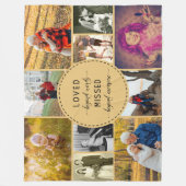 言葉を超えて愛された記念写真コラージュ フリースブランケット (正面)