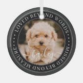 言葉を超えて愛されるペットエレガントメモリアルシック写真 ガラスオーナメント (正面)
