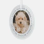 言葉を超えて愛されるペットエレガントメモリアルシック写真 ガラスオーナメント (正面左)