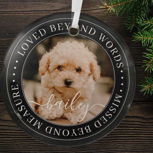 言葉を超えて愛されるペットエレガントメモリアルシック写真 ガラスオーナメント