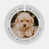 言葉を超えて愛されるペットエレガントメモリアルシック写真 ガラスオーナメント (裏面)