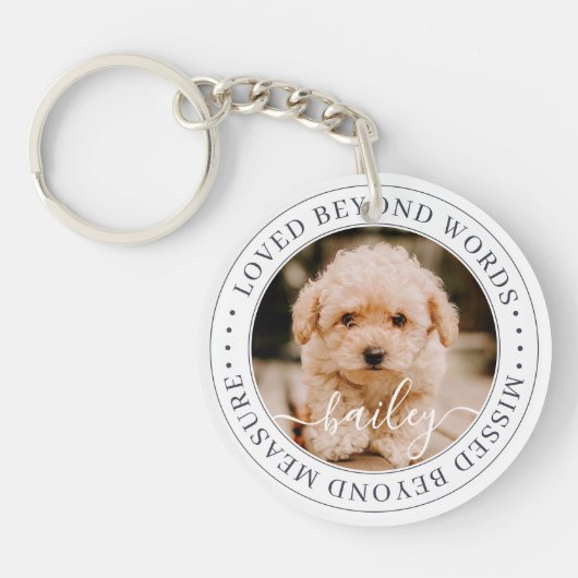 言葉を超えて愛されるペットエレガントメモリアルシック写真 キーホルダー (正面)
