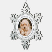 言葉を超えて愛されるペットエレガントメモリアルシック写真 スノーフレークピューターオーナメント (右)