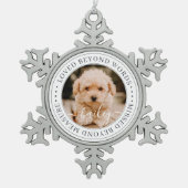 言葉を超えて愛されるペットエレガントメモリアルシック写真 スノーフレークピューターオーナメント (正面)