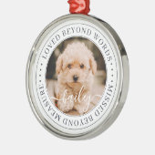 言葉を超えて愛されるペットエレガントメモリアルシック写真 メタルオーナメント (左)