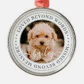 言葉を超えて愛されるペットエレガントメモリアルシック写真 メタルオーナメント (正面)