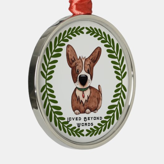 言葉を超えて愛されるペットエレガントメモリアルシック写真 メタルオーナメント (右)