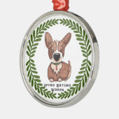 言葉を超えて愛されるペットエレガントメモリアルシック写真 メタルオーナメント (左)