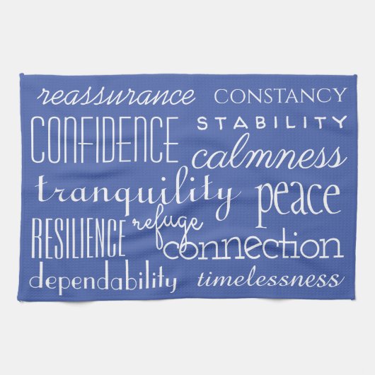 言葉クラシックで表した青 キッチンタオル (横)