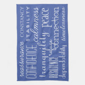 言葉クラシックで表した青 キッチンタオル (縦)
