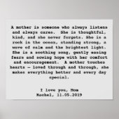 言葉パーソナライズされたで母に贈るウォールアートギフト ポスター (正面)