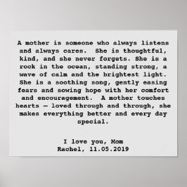 言葉パーソナライズされたで母に贈るウォールアートギフト ポスター