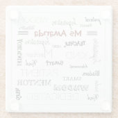 言葉メンター感動的先生感謝 ガラスコースター (裏面)