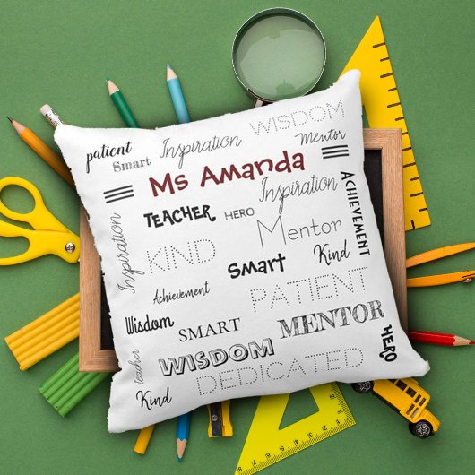 言葉メンター感動的先生感謝 クッション