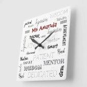 言葉メンター感動的先生感謝 スクエア壁時計 (傾斜)