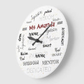 言葉メンター感動的先生感謝 ラージ壁時計 (傾斜)