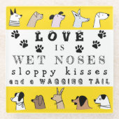 言葉ユーモアのある犬とペットの飼い主 ガラスコースター (正面)