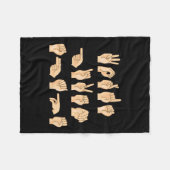 言葉与え形アメリカ手話言語1 フリースブランケット (正面(横))