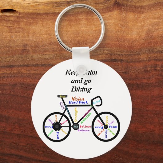 言葉保でサイクリングを落ち着いてやる気を起こさせる行く キーホルダー (正面)