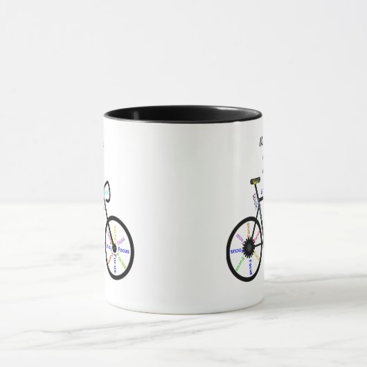 言葉保でサイクリングを落ち着いてやる気を起こさせる行く マグカップ (中央)