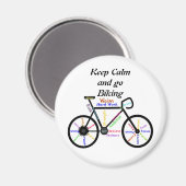 言葉保でサイクリングを落ち着いてやる気を起こさせる行く マグネット (正面/裏面)