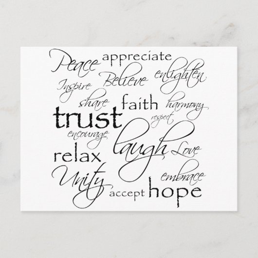 言葉前向きのカスタマイズ積 ポストカード (正面)