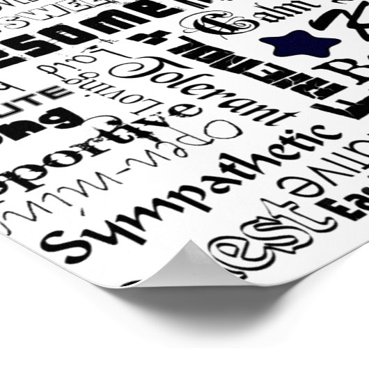 言葉前向きタイポグラフィ ポスター (角)