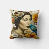 言葉感動的とヴィンテージの女パーソナライズされた性 クッション (正面)