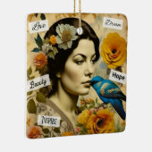 言葉感動的とヴィンテージの女パーソナライズされた性 セラミックオーナメント (右)